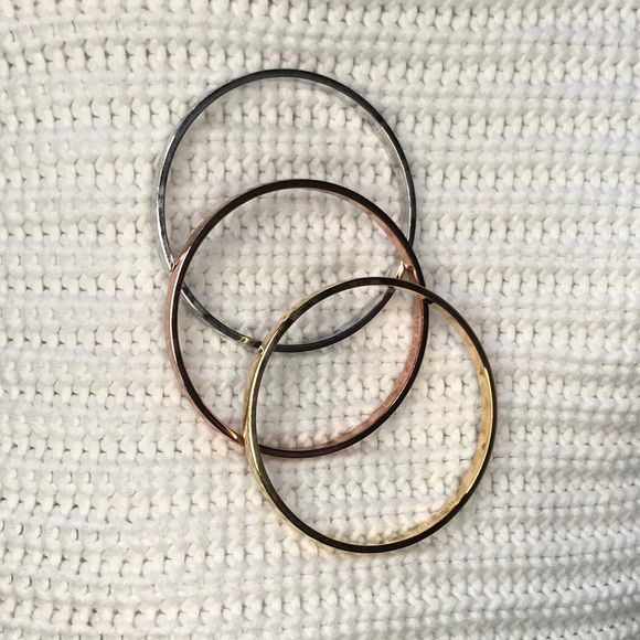 Kate Spade Elegant Gold, Silver, and Rose Gold Bangle Set - Picture 2 of 11